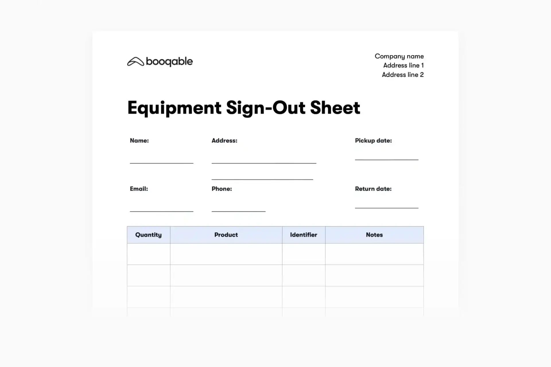 Equipment Sign-Out Sheet Template: What to Include in Your Checkout Form