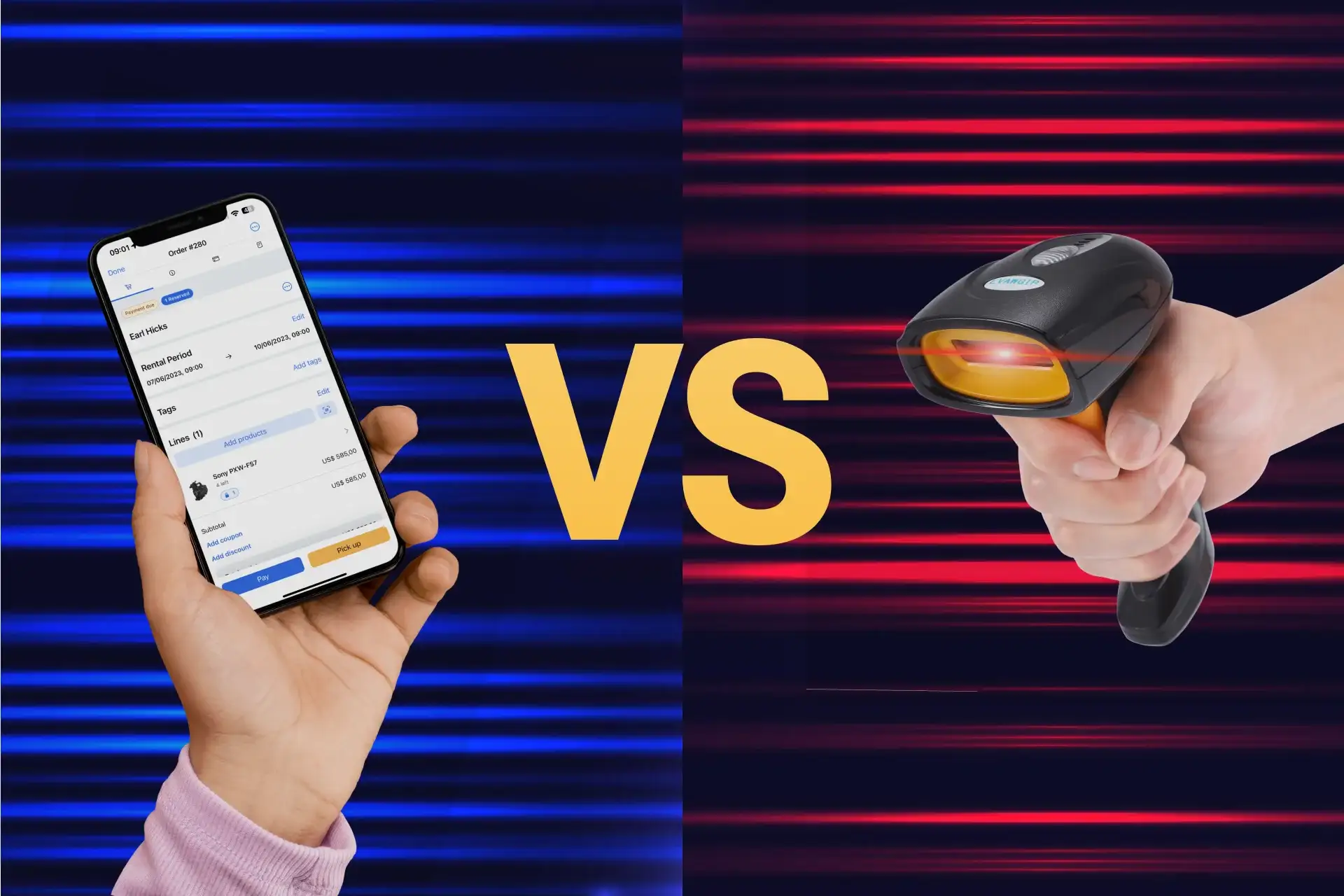 Using a Handheld Barcode Scanner vs. The Booqable Mobile App