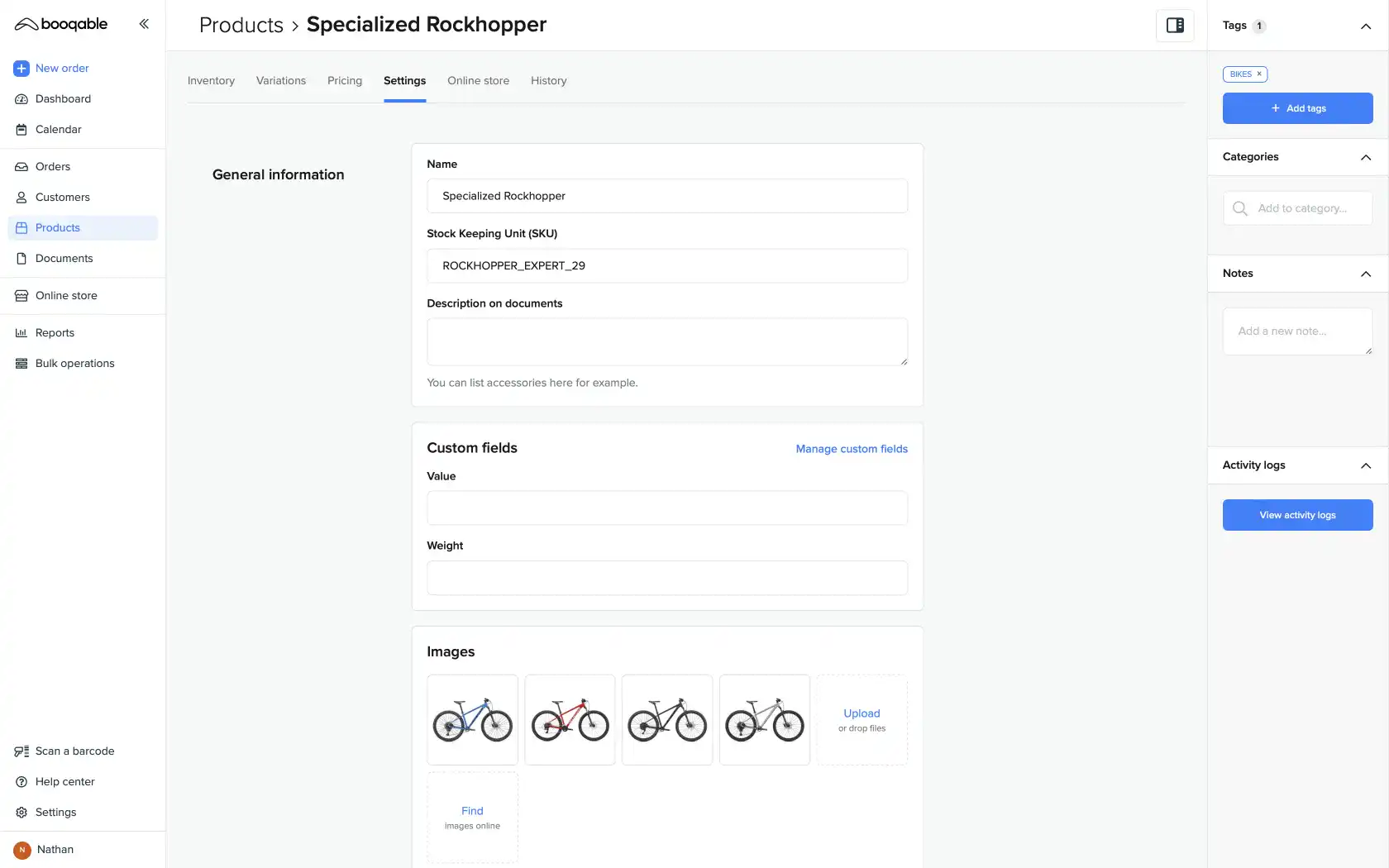 booqable product settings