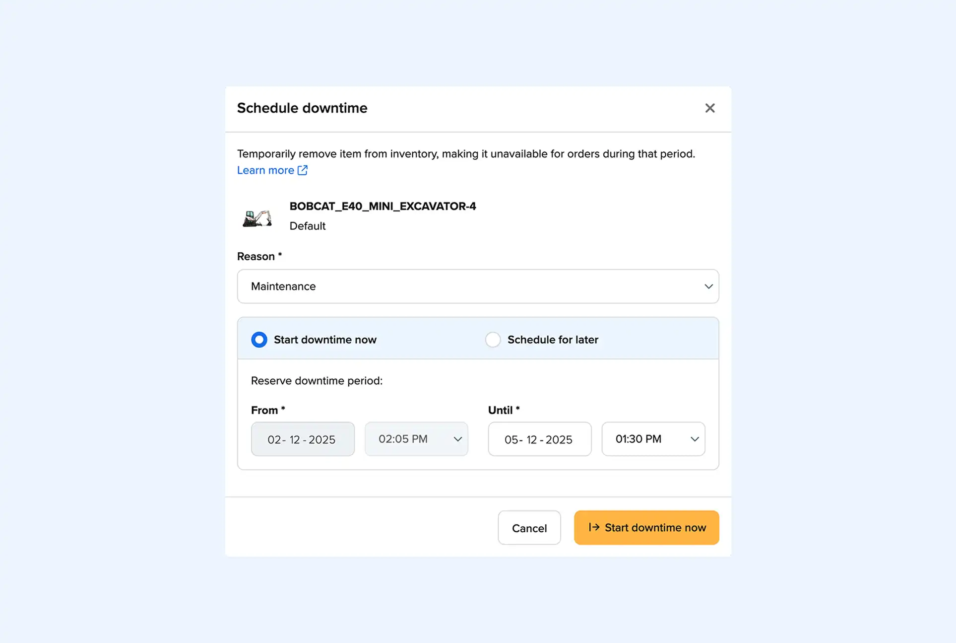 New In Booqable: Schedule Downtime For Maintenance And Repairs