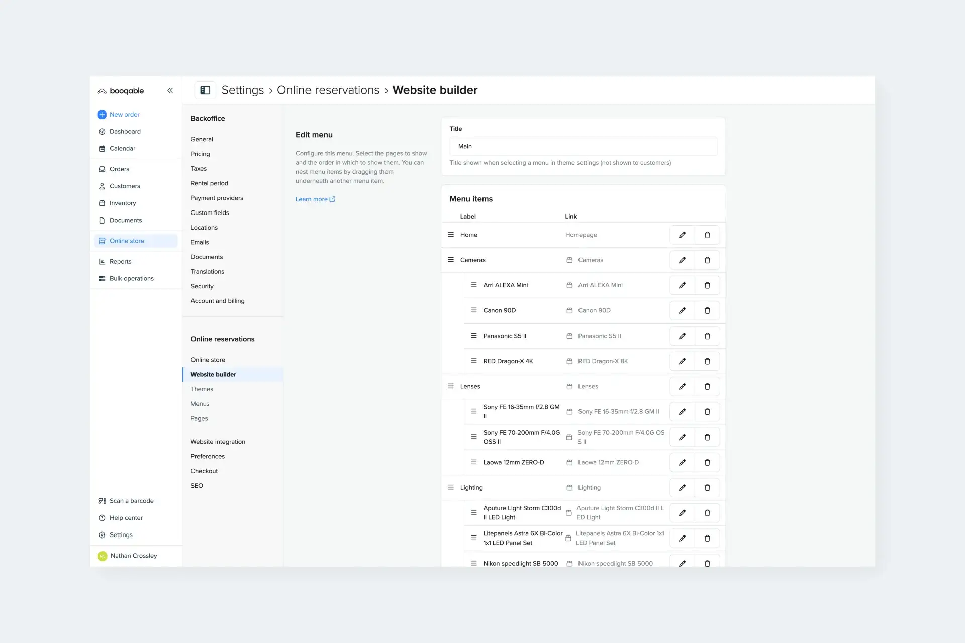 set-up-menu-in-booqable