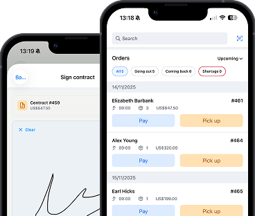 Booqable mobile app mockup