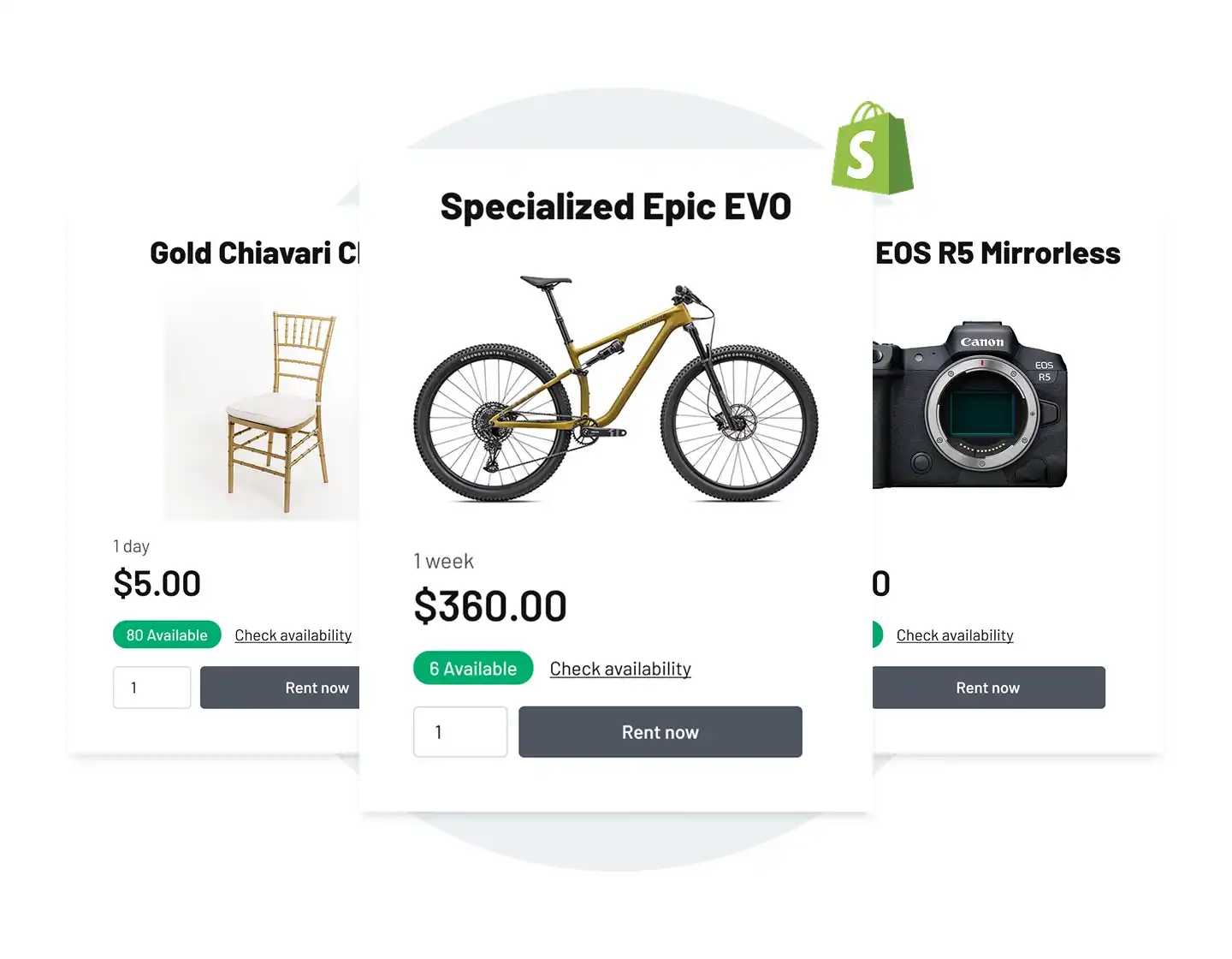 Booqable rent-now button and calendar on Shopify