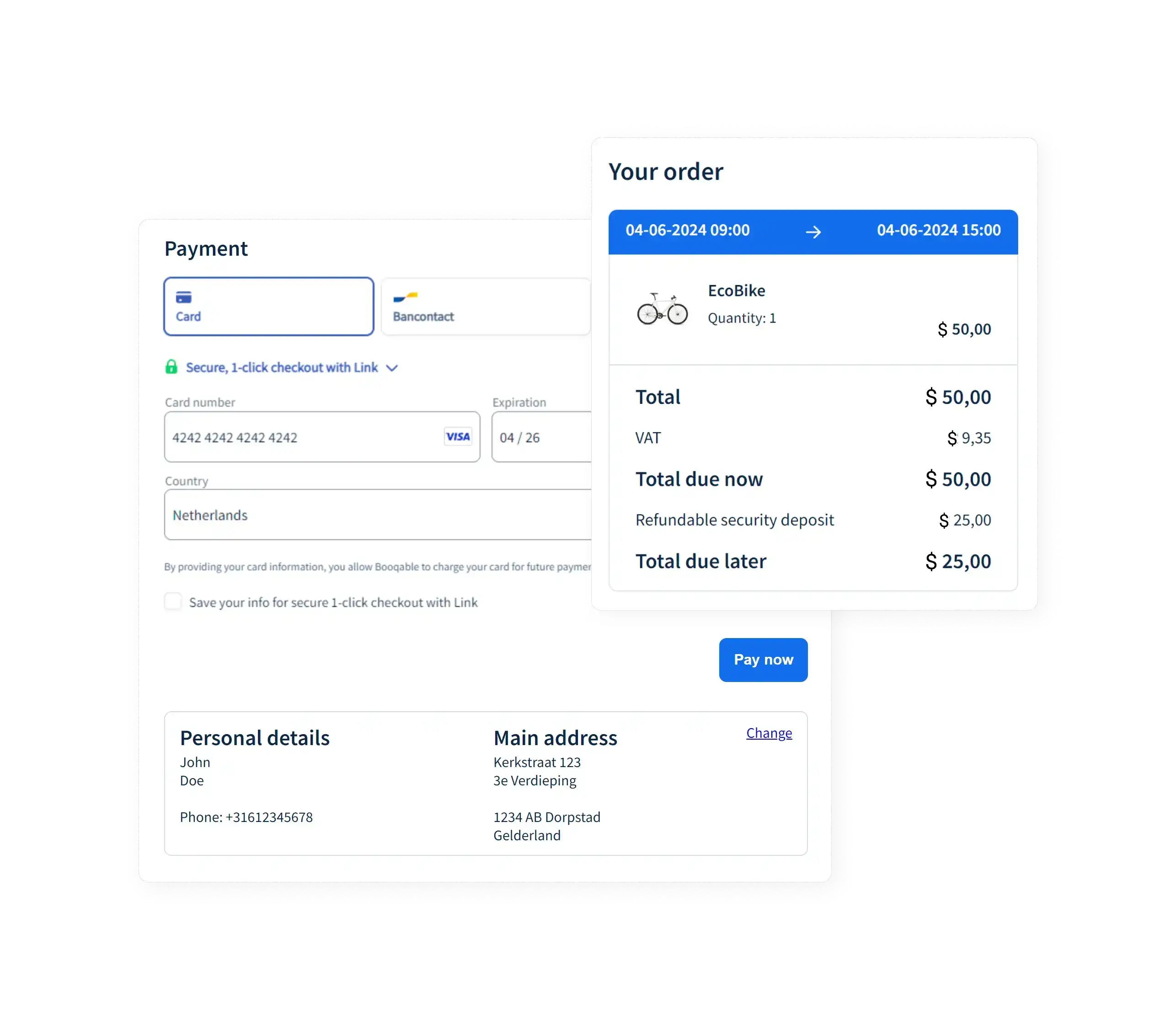 Mockup with Stripe integration