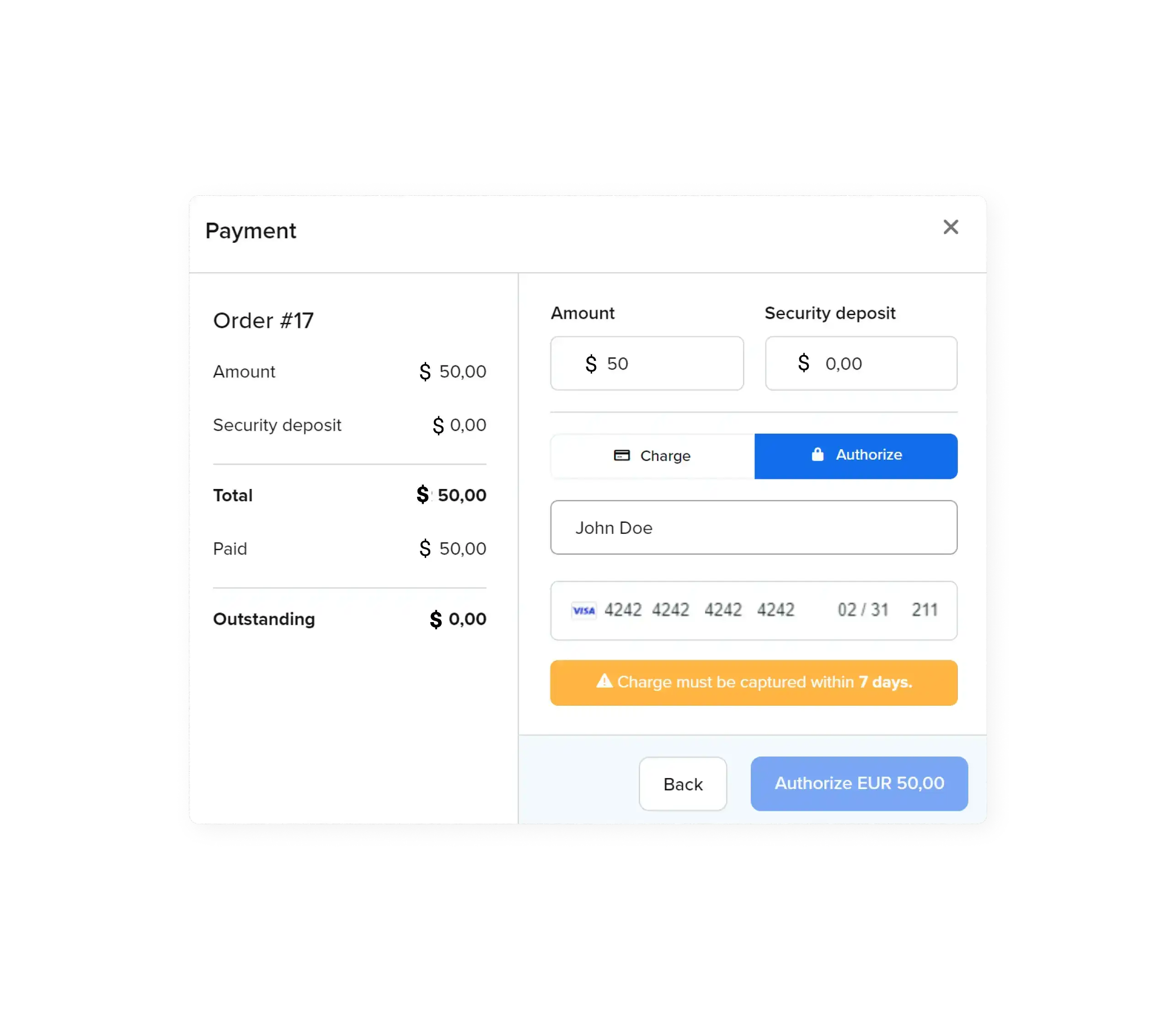 Mockup with Stripe integration