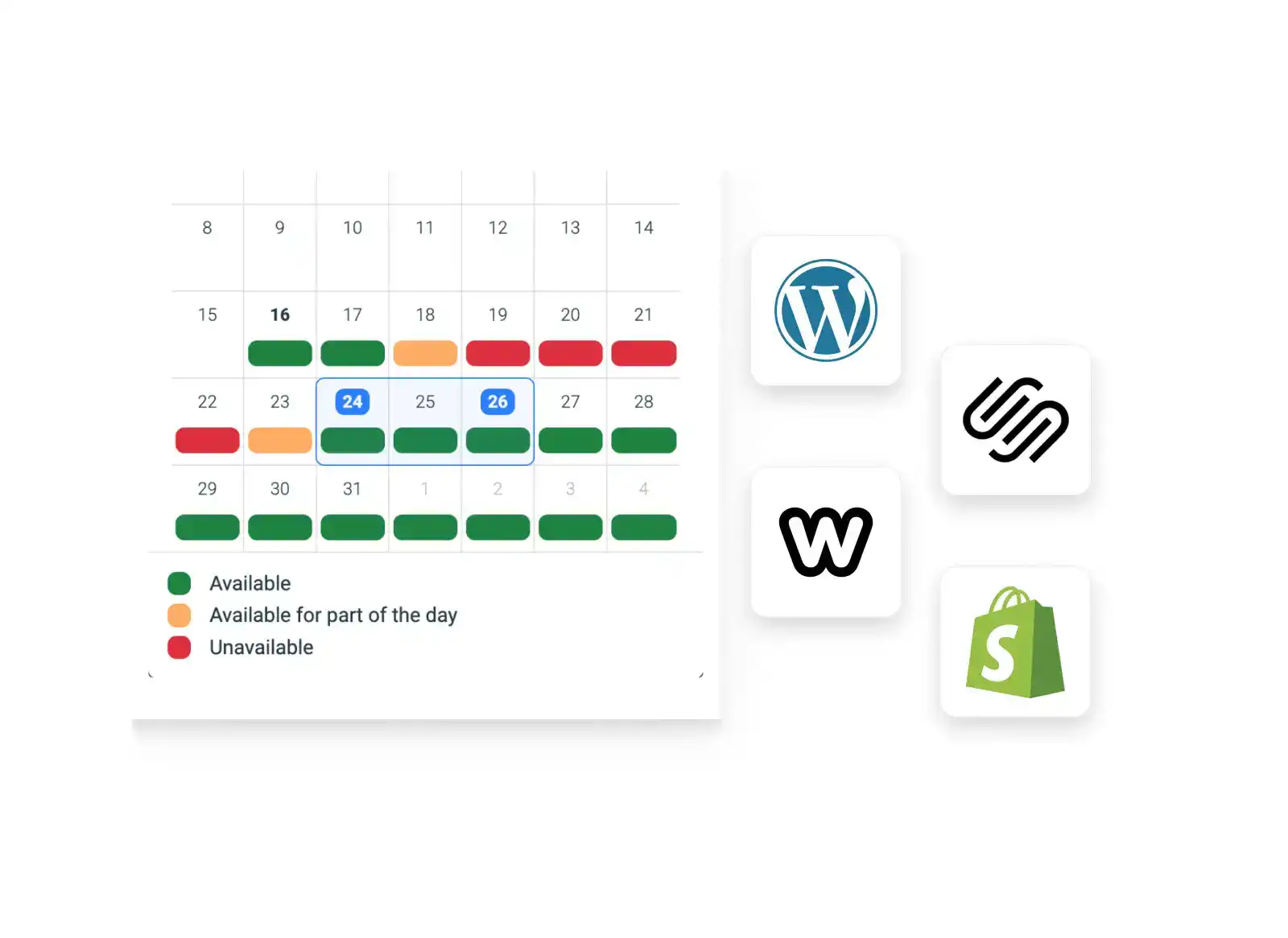 Pay online with booking calendar