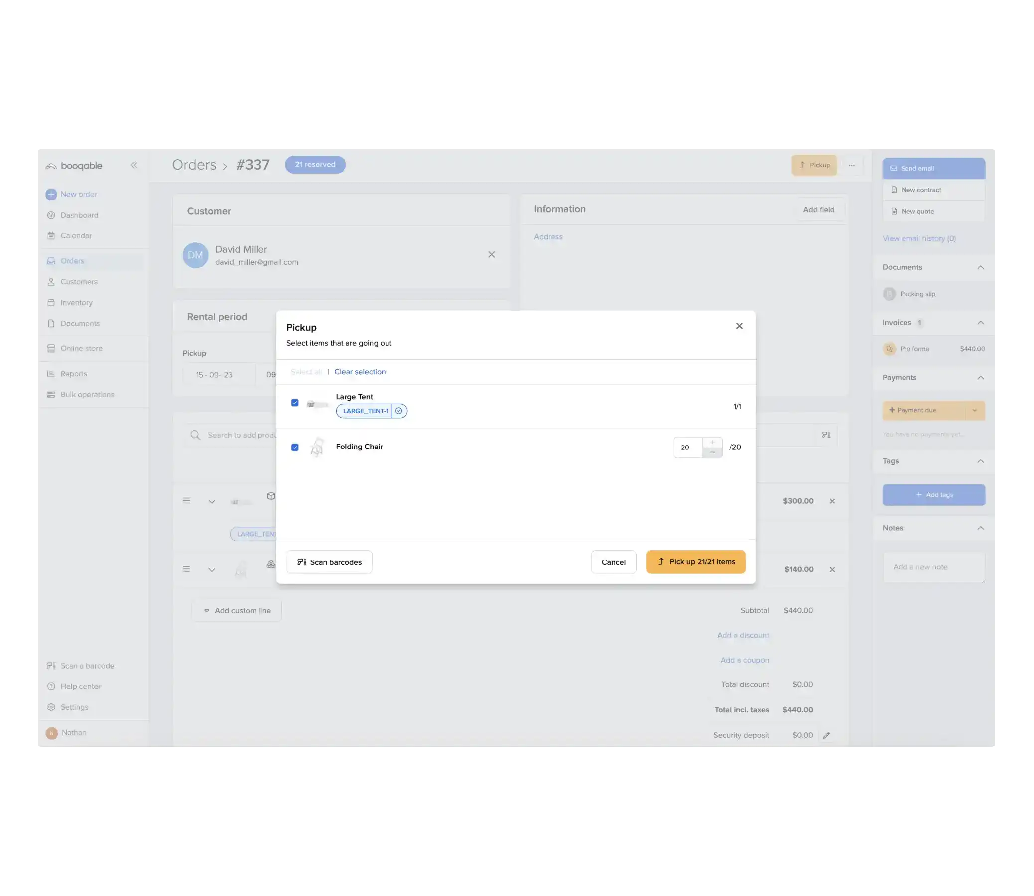 Equipment rental software inventory management