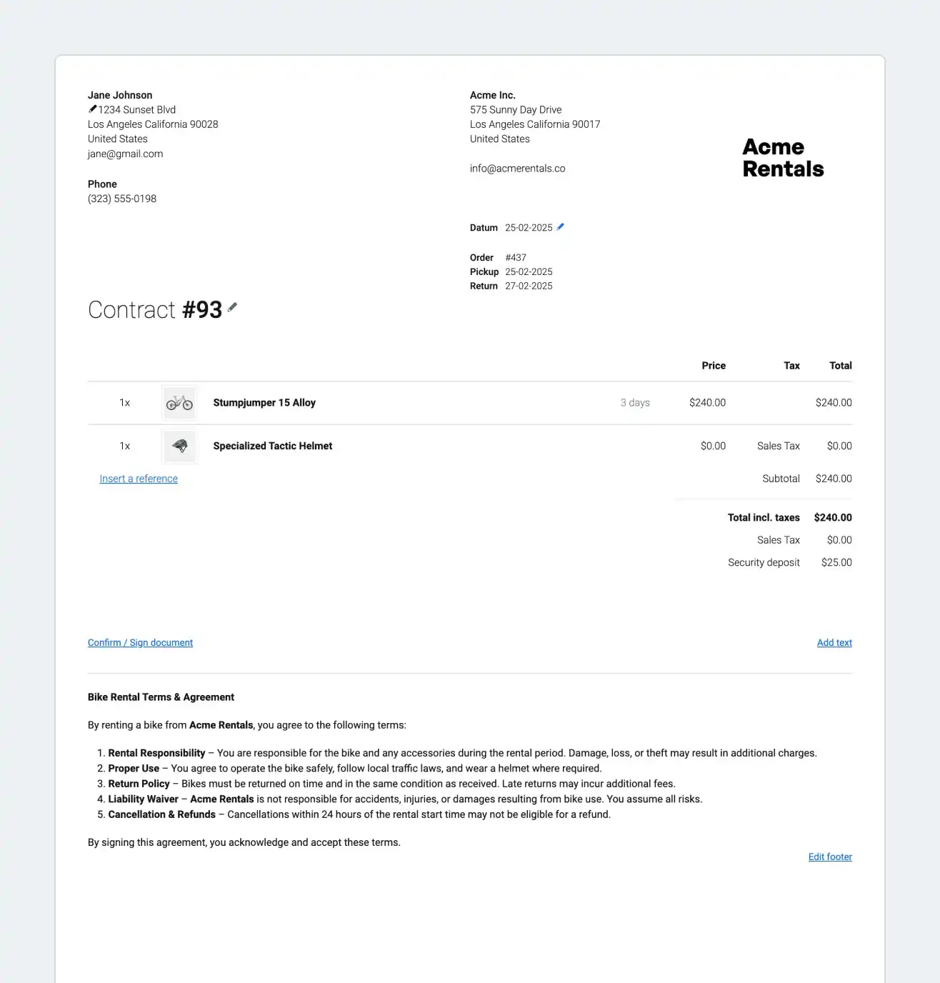 Waiver forms & signatures