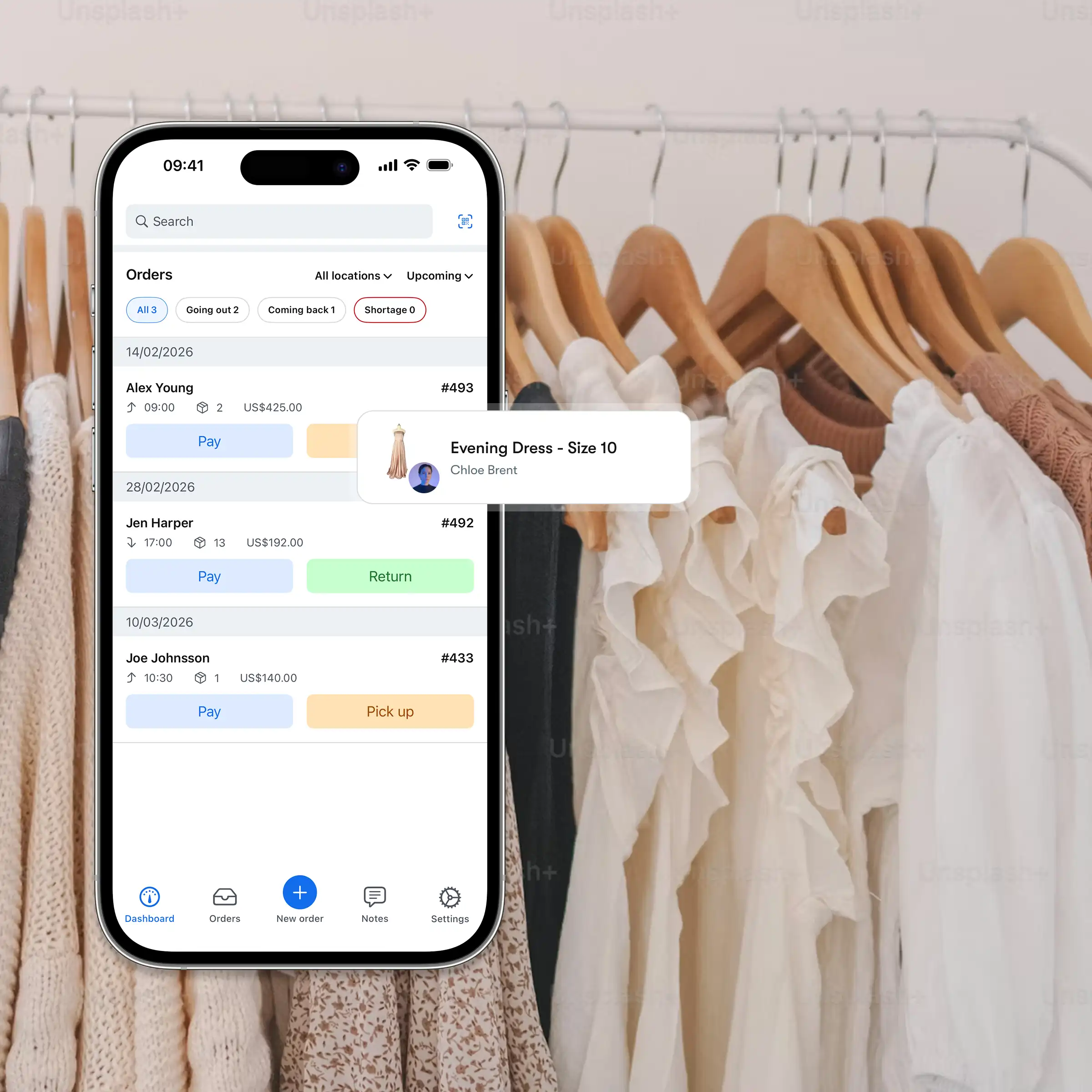 Booqable's trailer rental software showing mobile app features