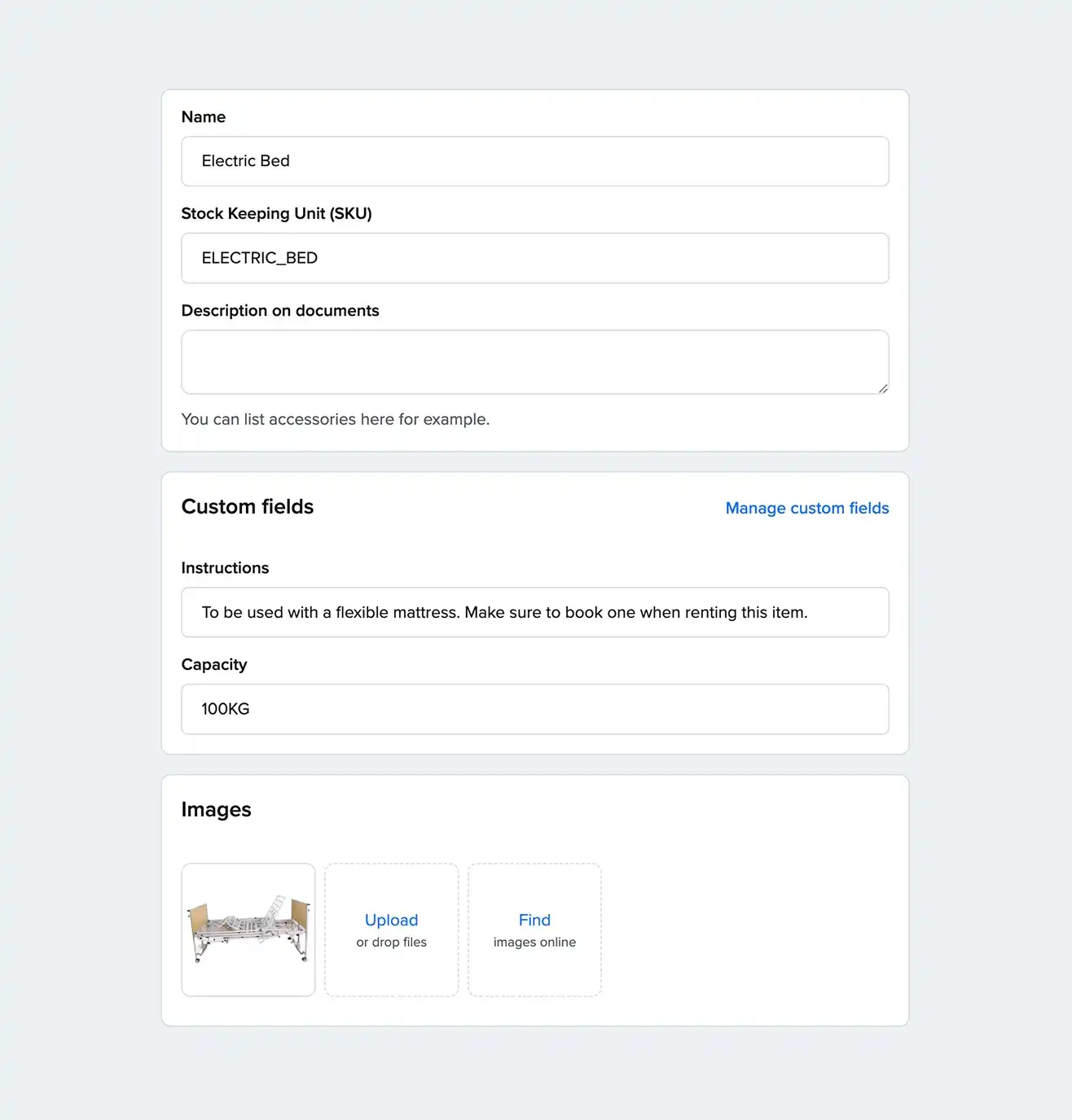 Champs de produits personnalisés
