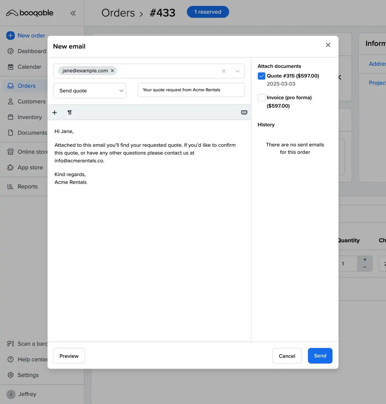 Documents et courriels automatiques