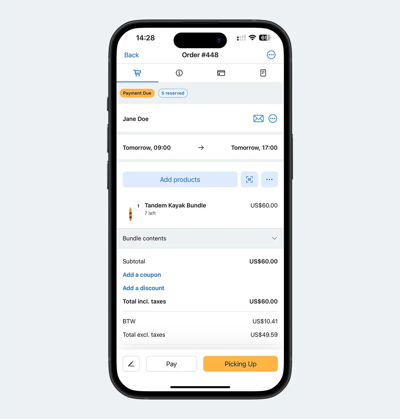 The Booqable mobile app