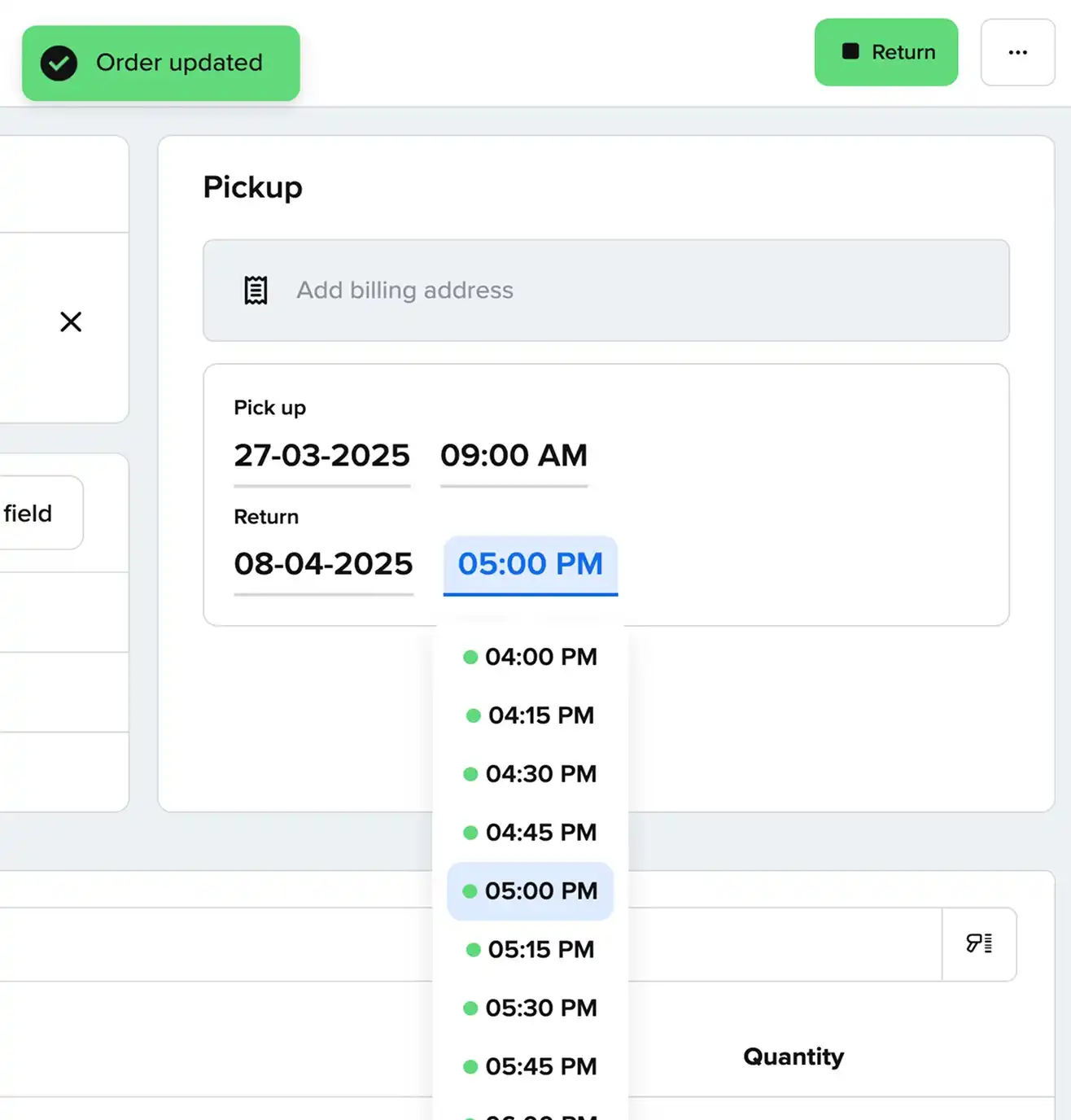 Seamless order extensions
