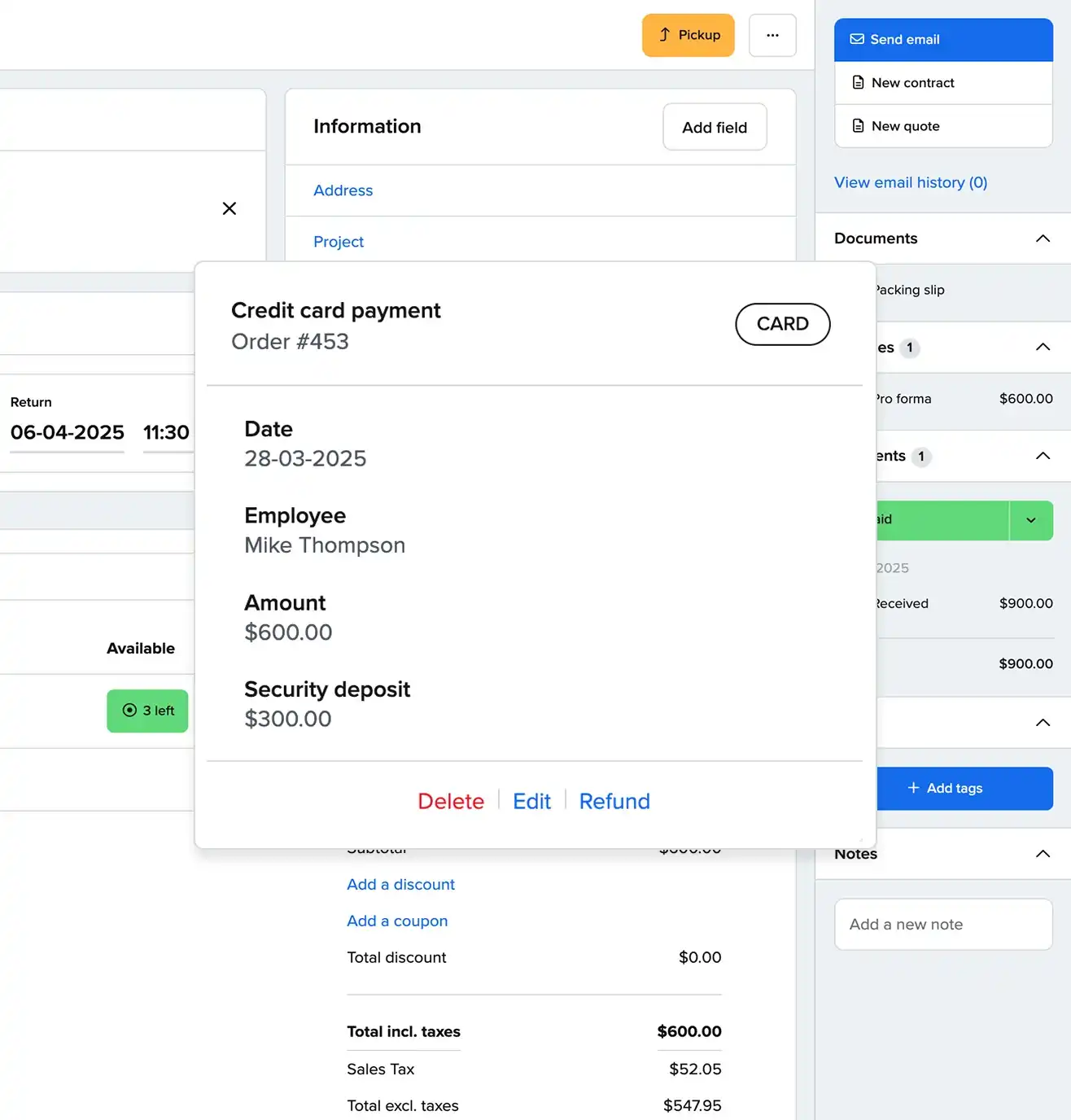 Security deposits & card authorizations
