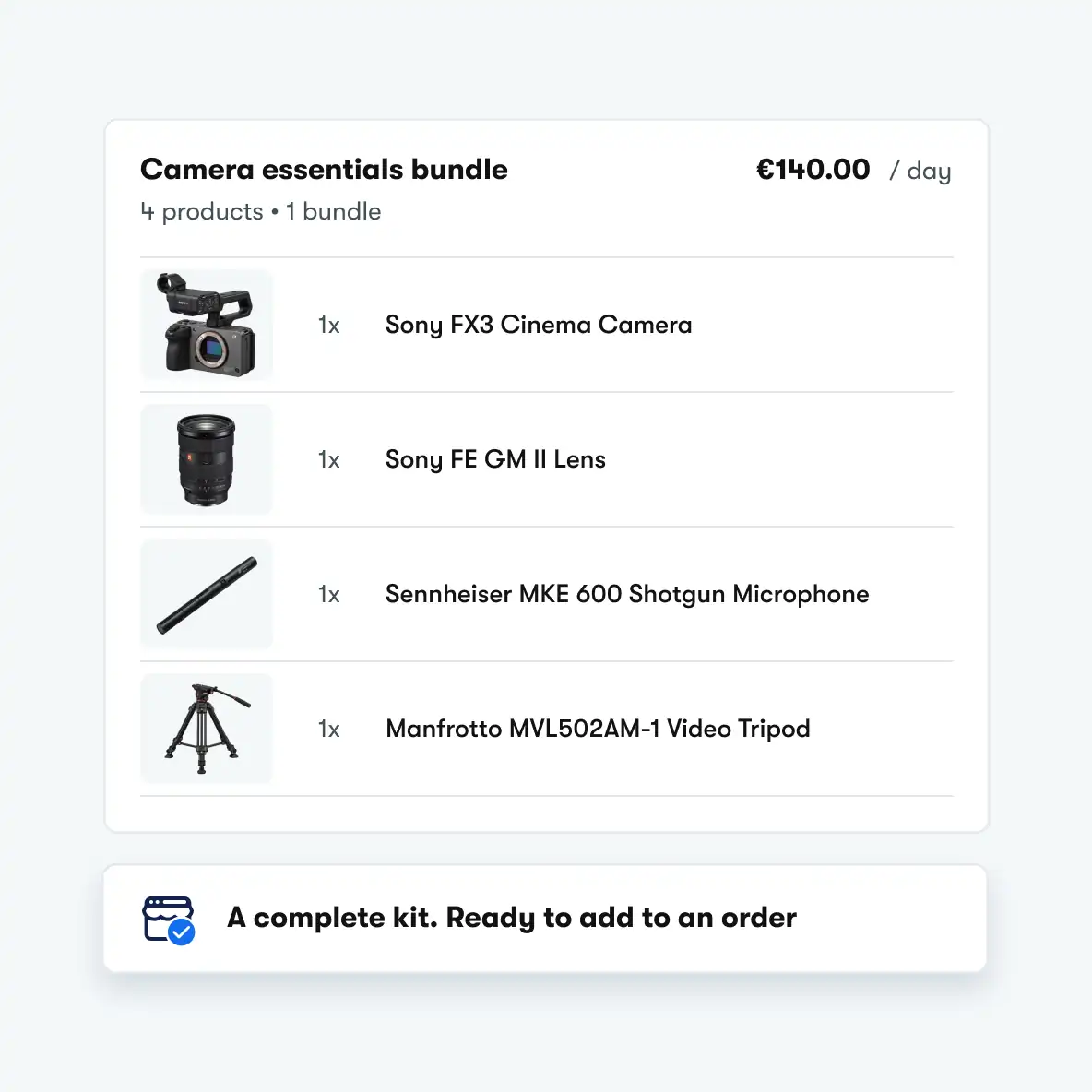 Creating a product bundle in Booqable