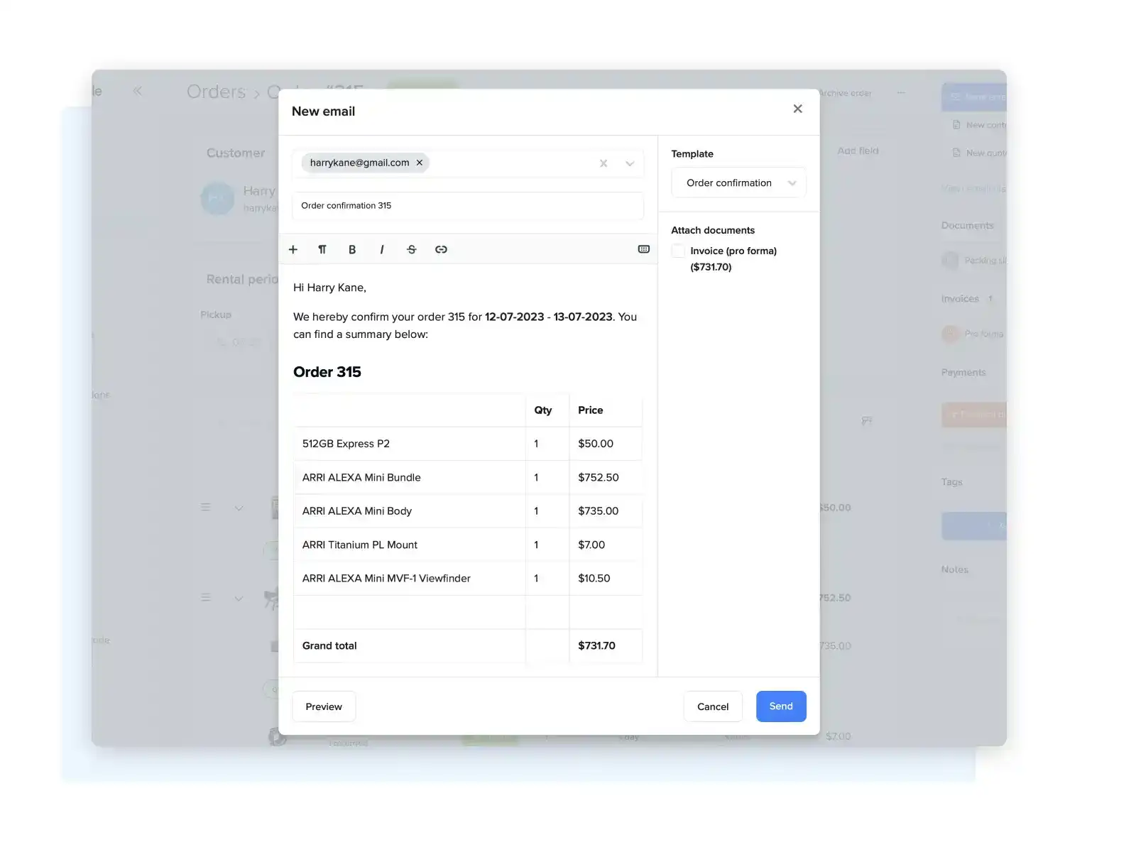 Communication screenshot