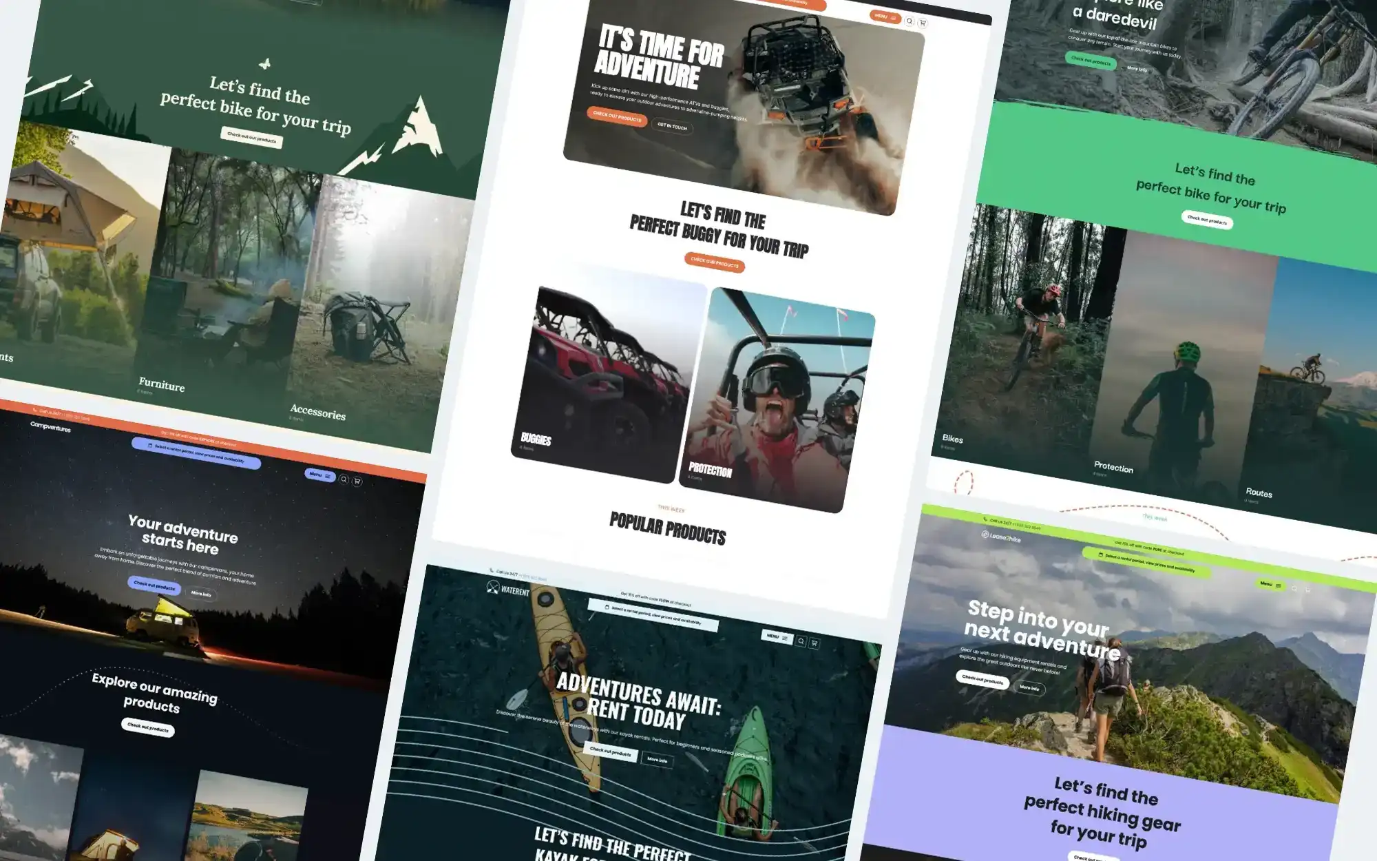 New: 6 adventurous Booqable website templates