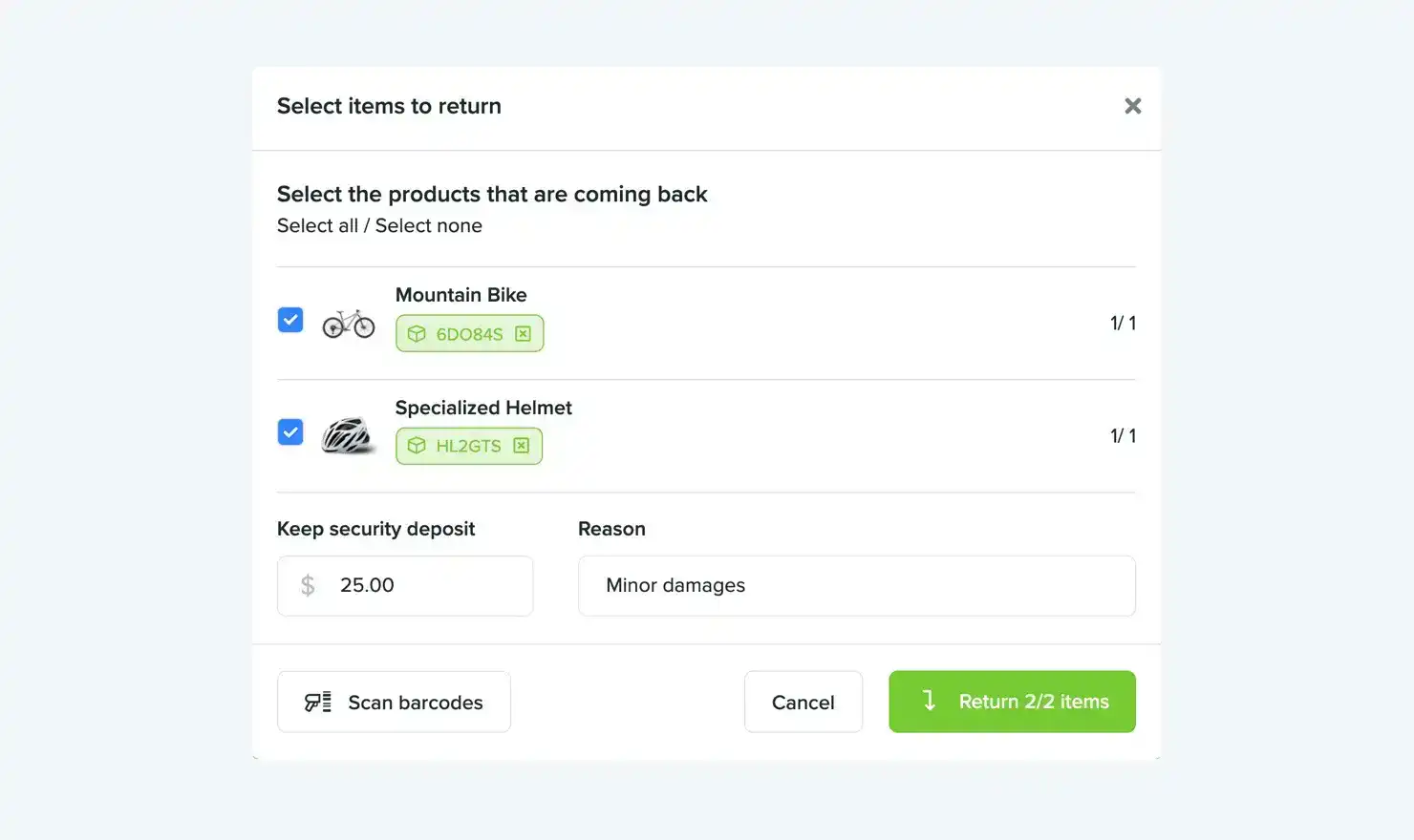 Improved security deposit processing