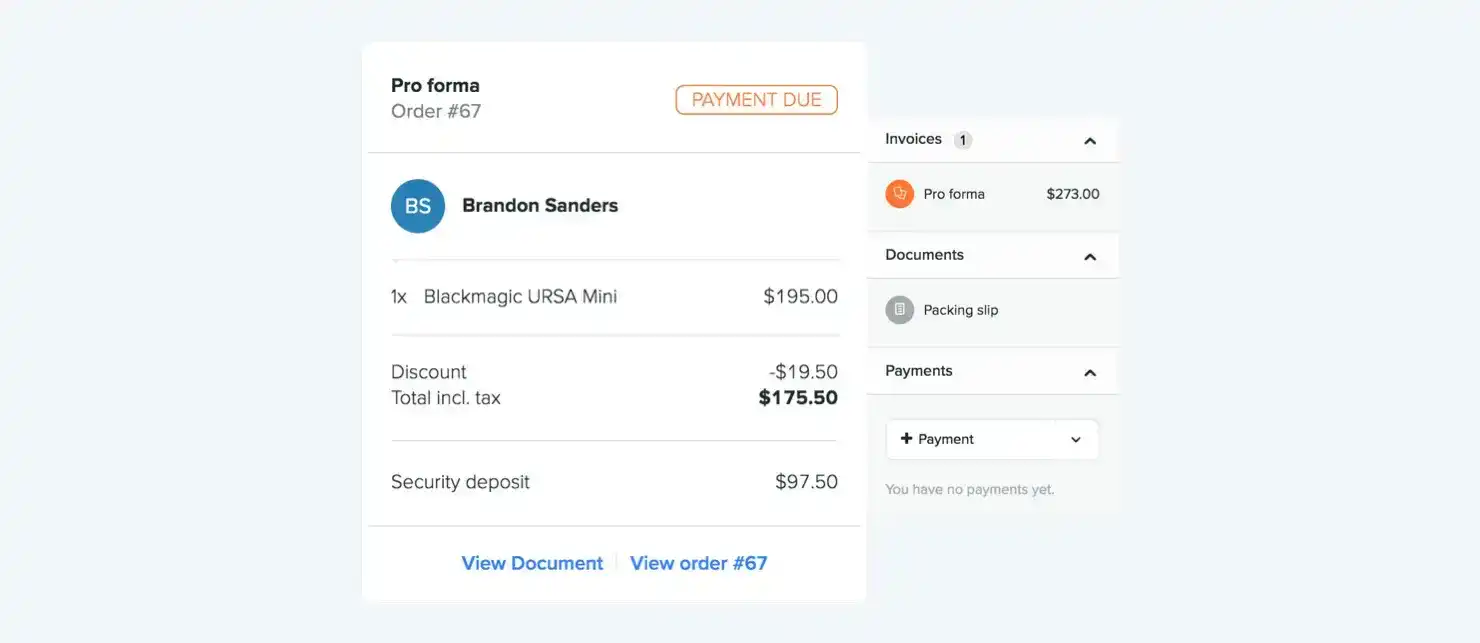 Invoice syncing with orders