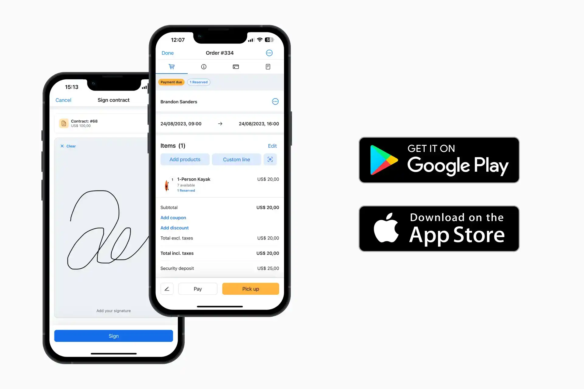 New: Signing contracts in the Booqable Mobile App