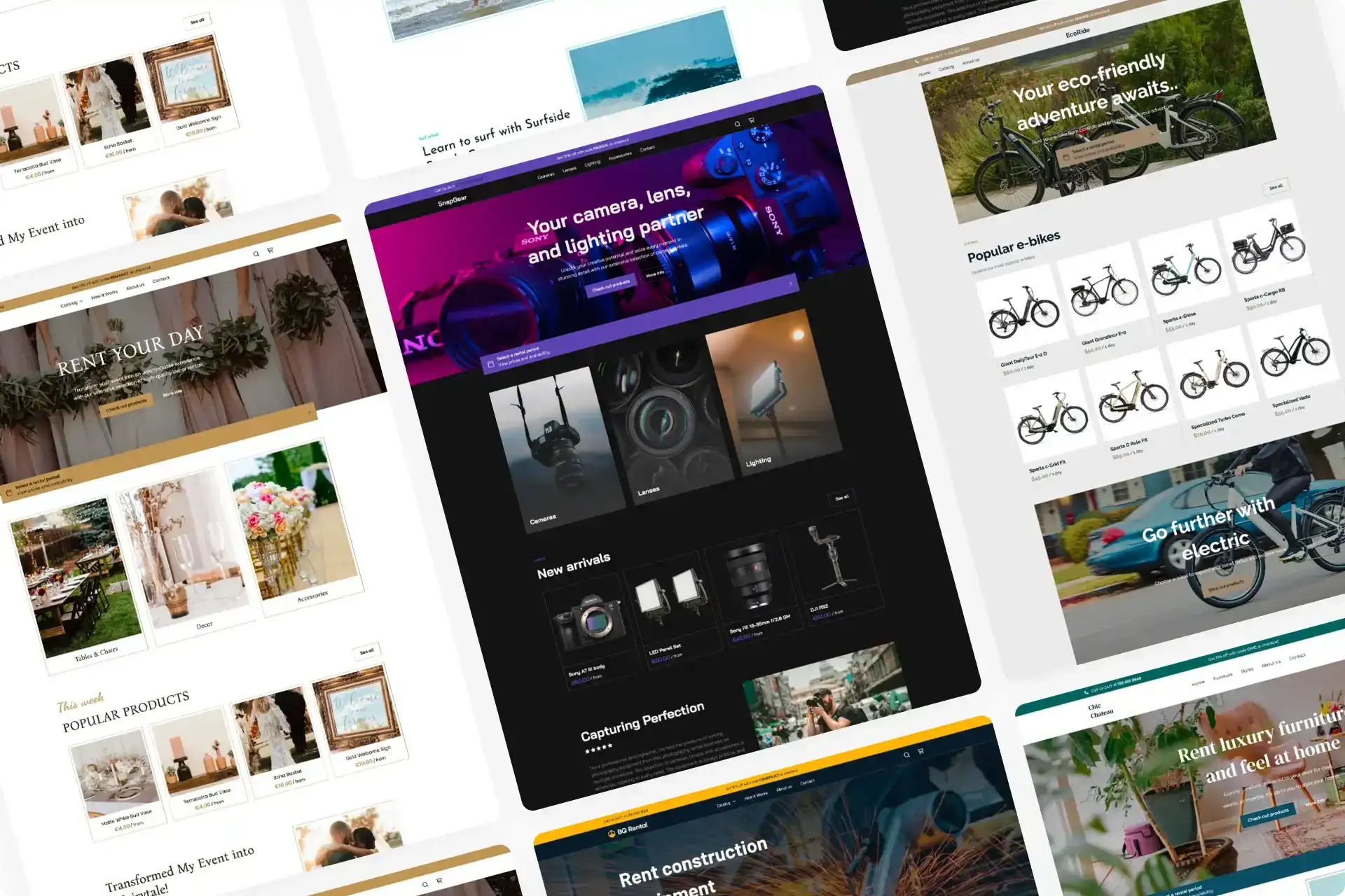 Introducing the Booqable Theme Store with 15+ website templates