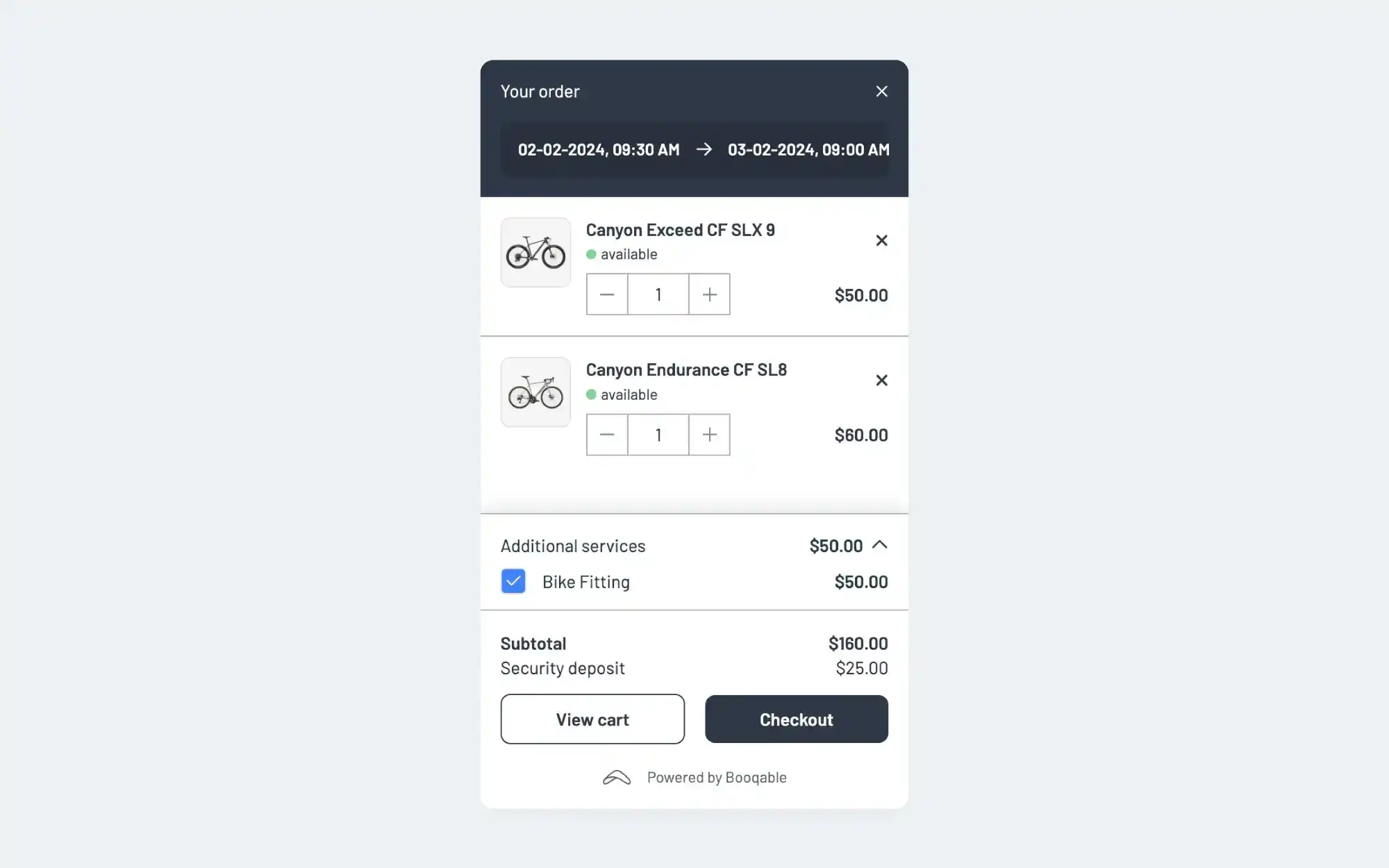 An improvement to how services are displayed in your shopping cart