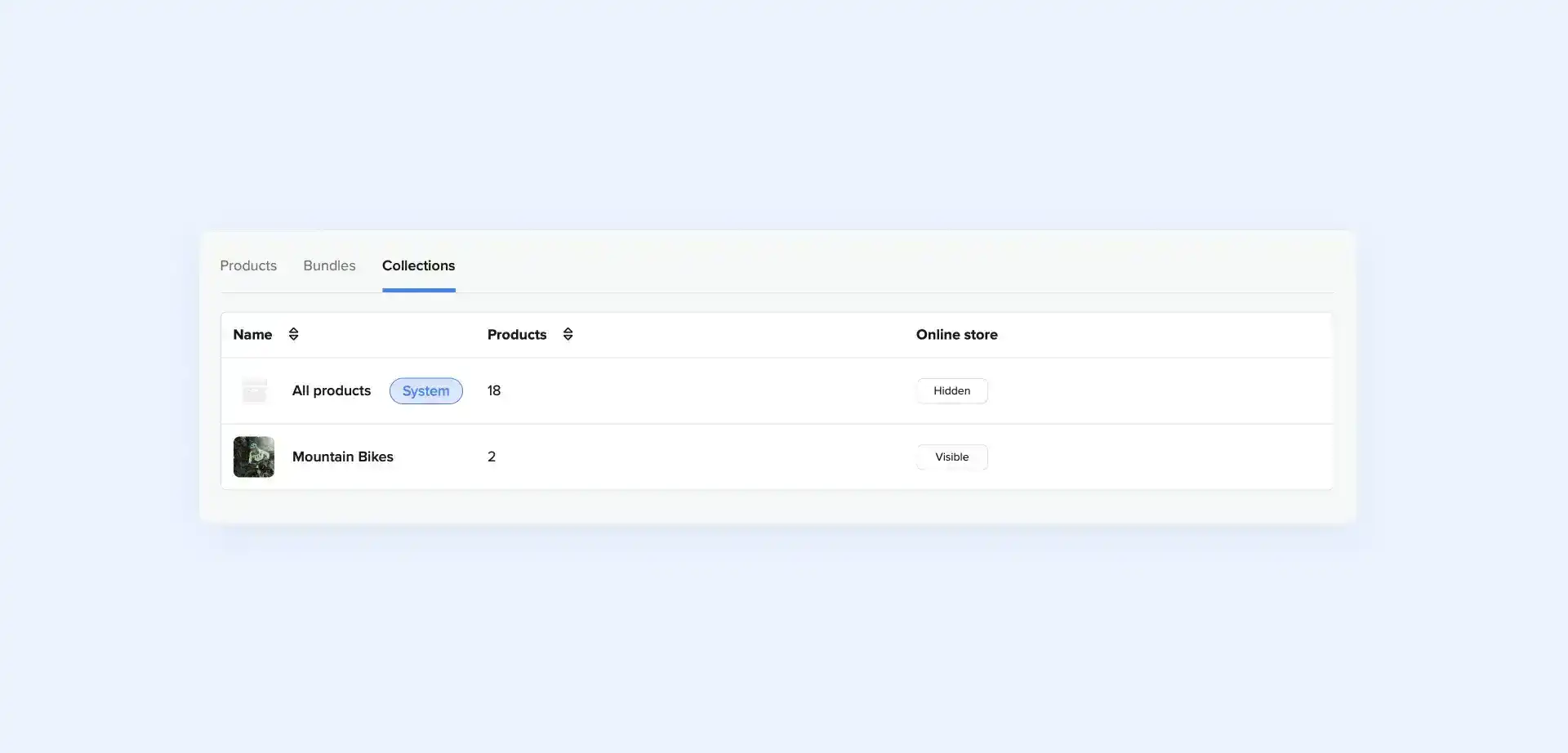 Product collection improvements