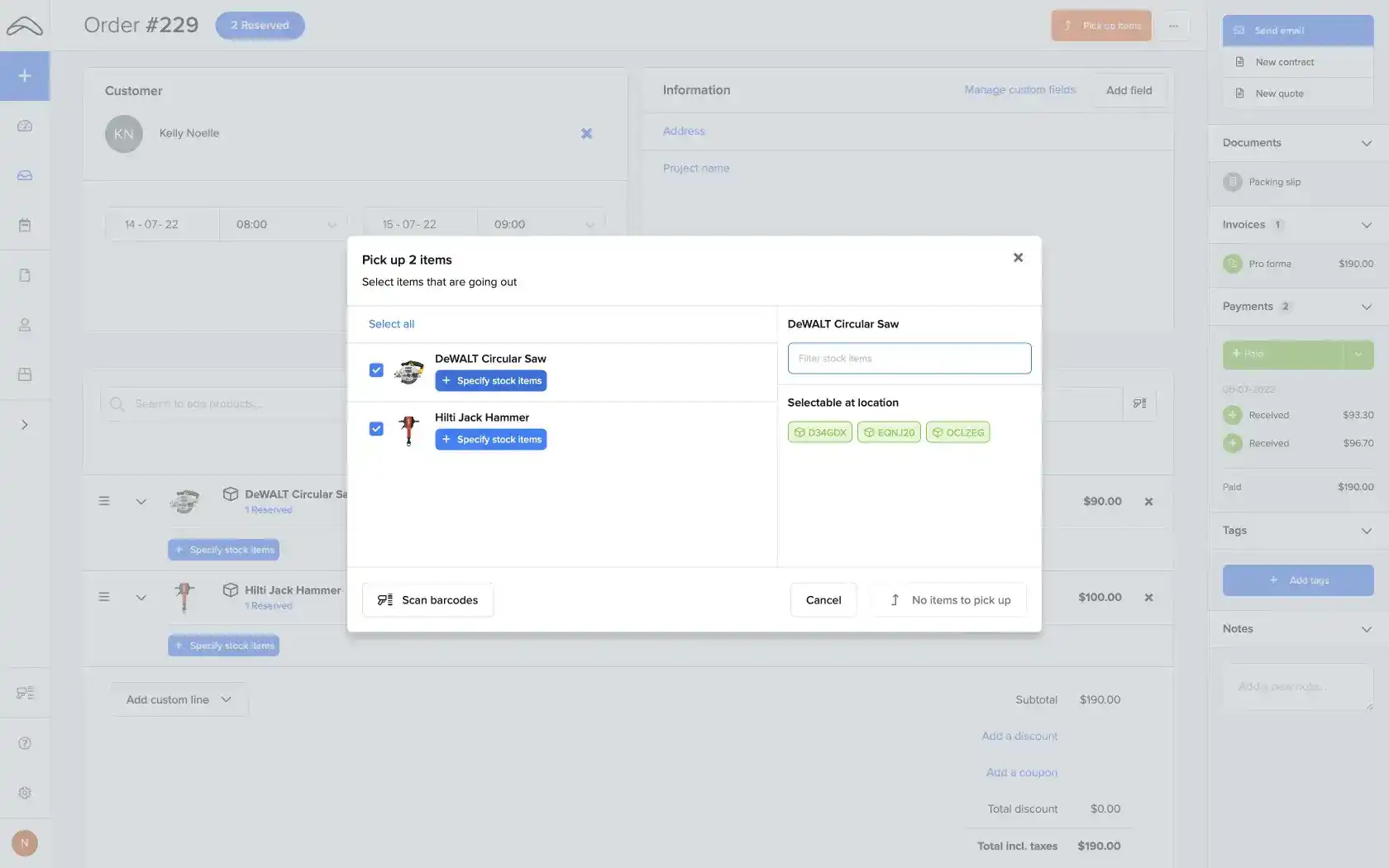 Improvements to pickup validation