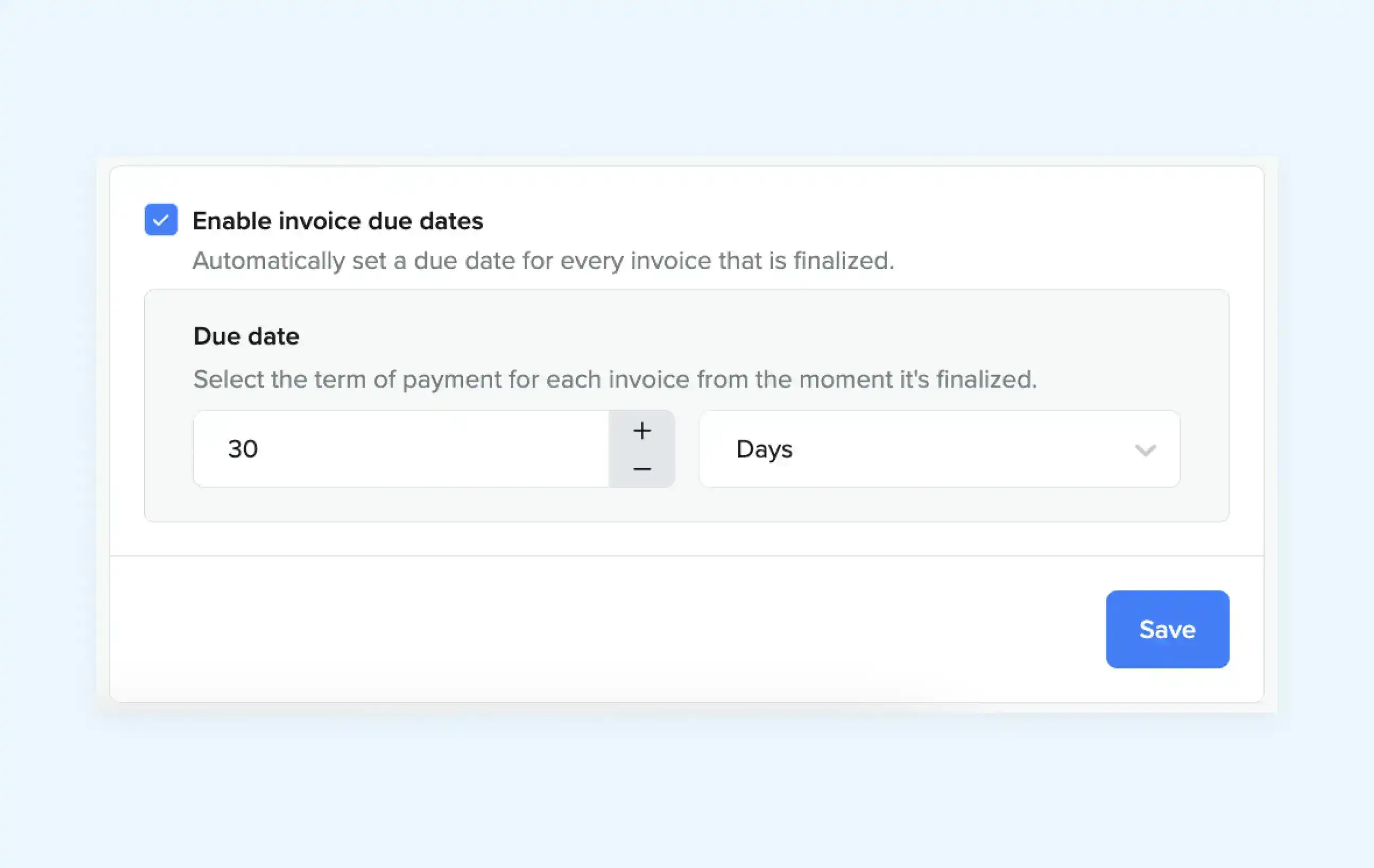 Add due dates to invoices