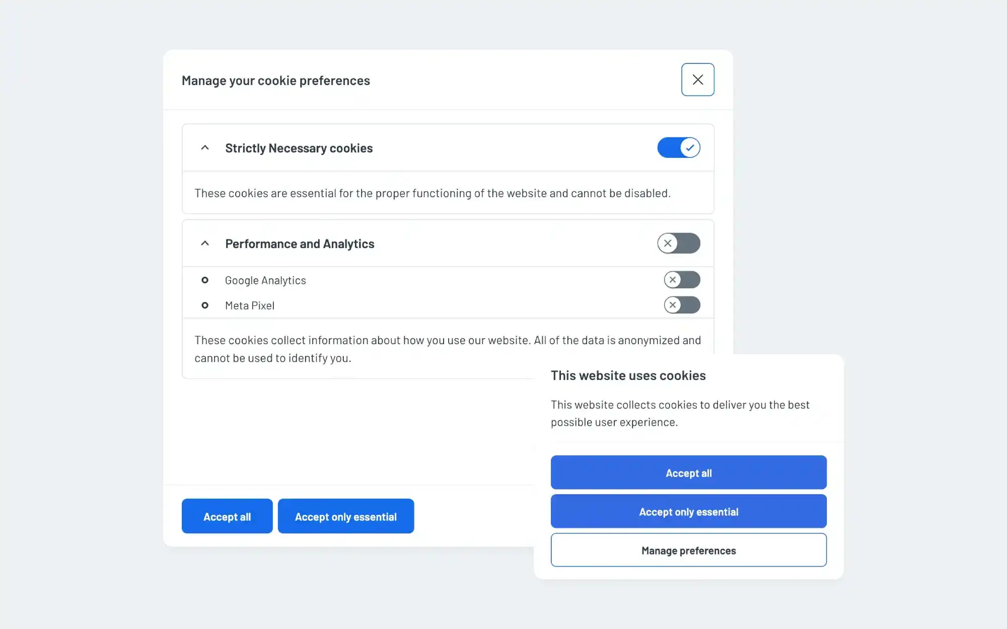 Manage cookie preferences with the new cookie notice