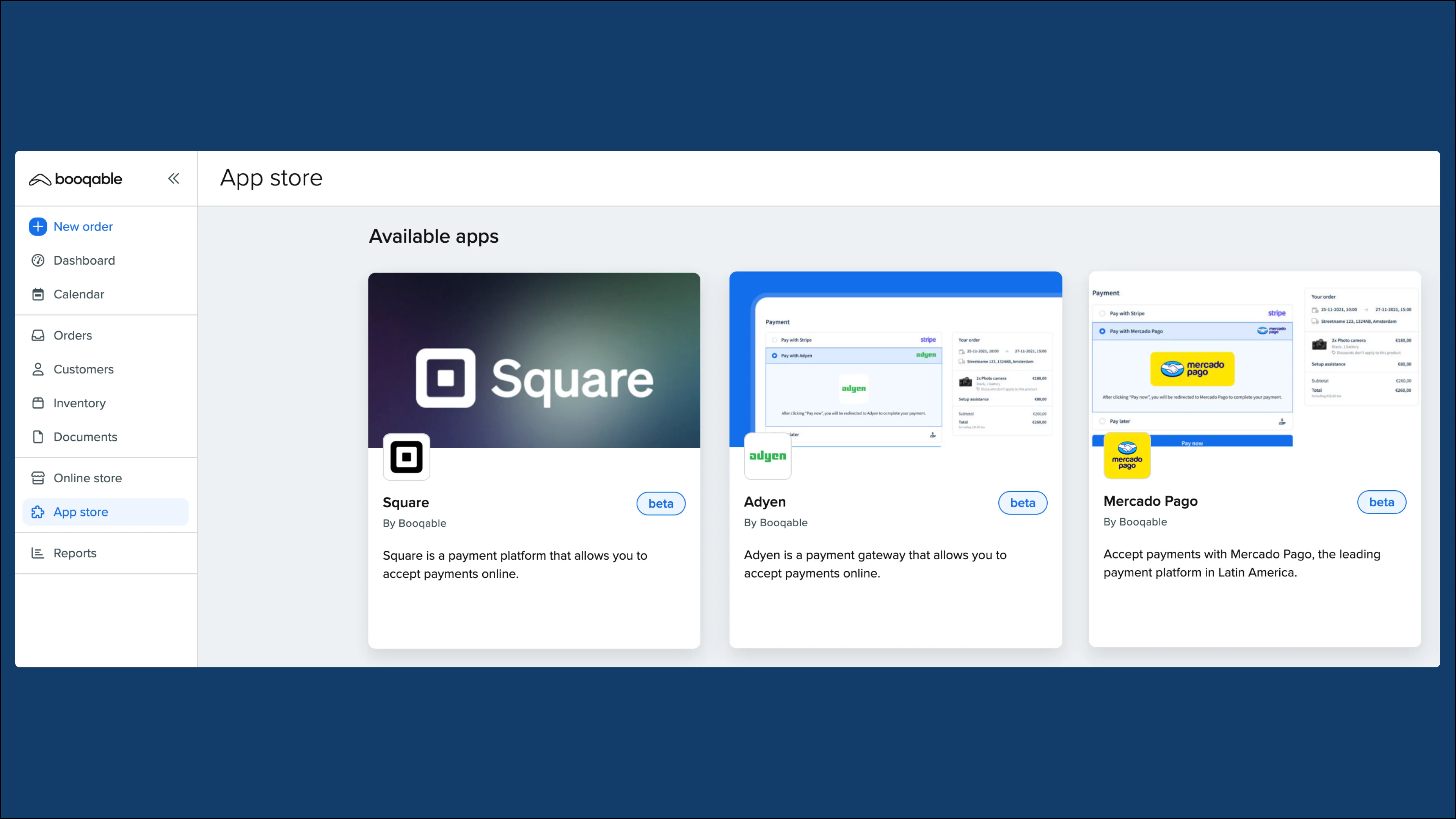 What’s new: Square, Adyen, and Mercado Pago are now available in beta!