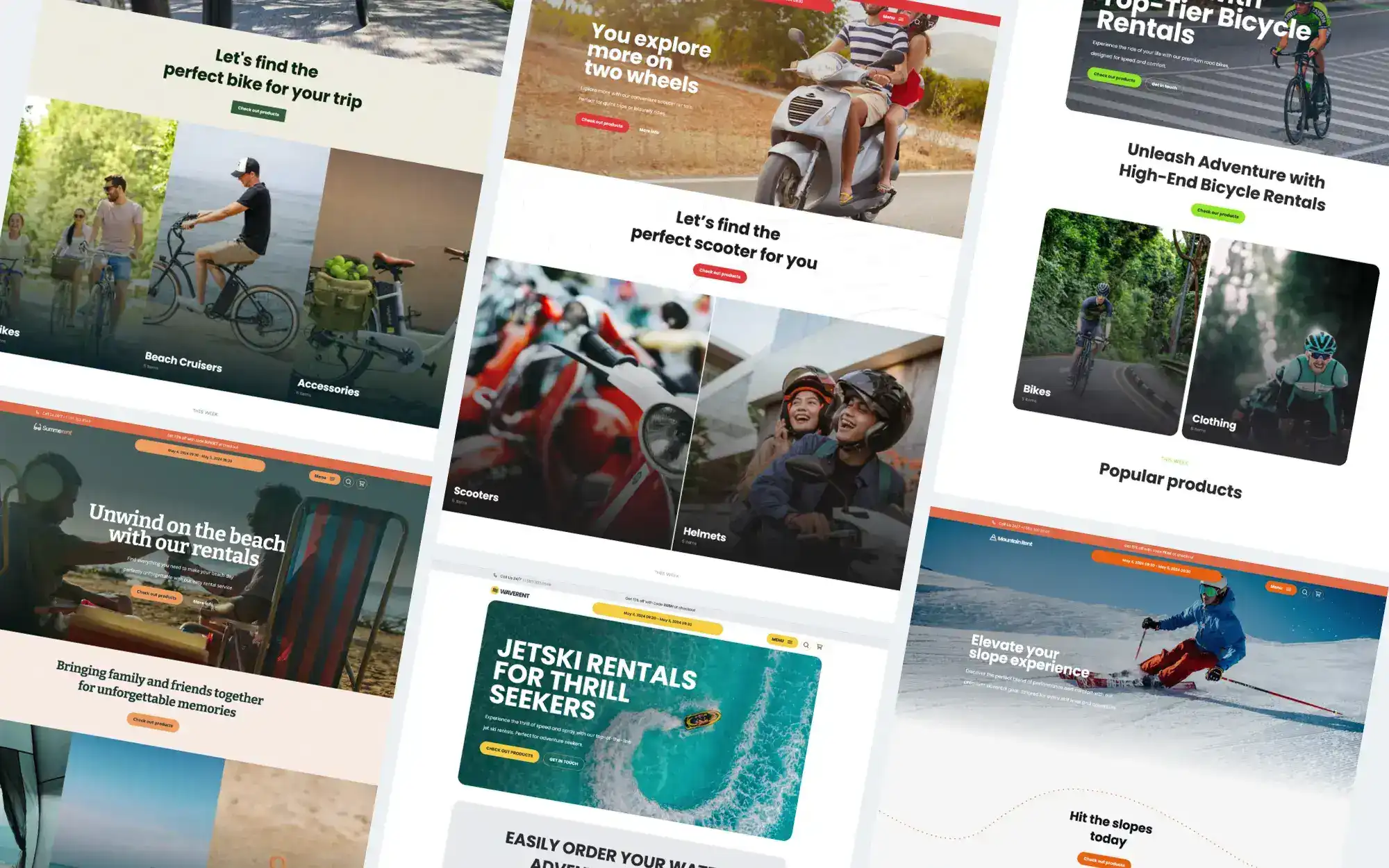 New: 6 Booqable website templates for leisure and activity rentals