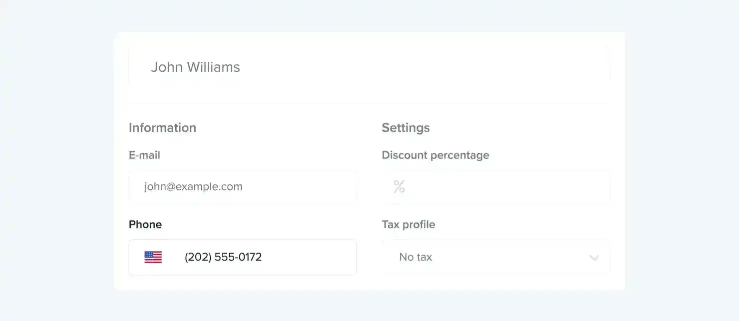Data type 'Phone' for custom fields