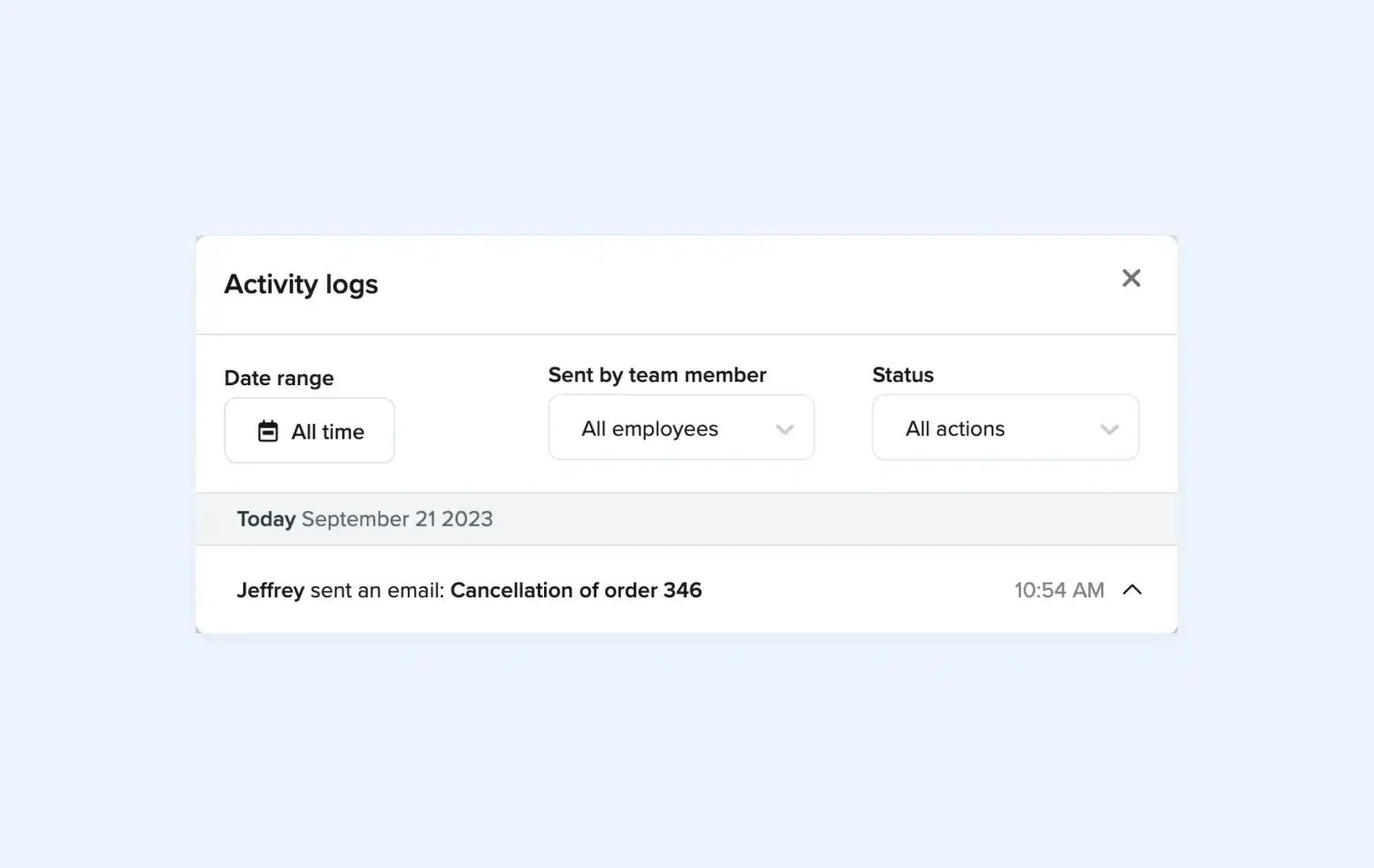 Check the email history of each order